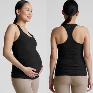 Beyond The Bump Featherweight Let It Grow Racerback Maternity Tank Darkest Night